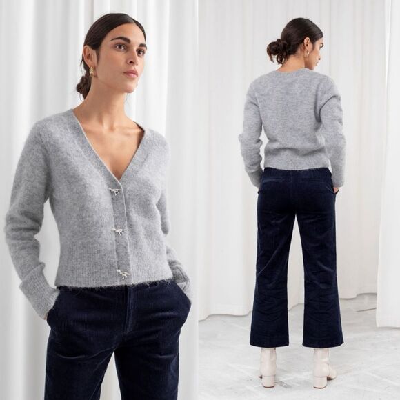 & OTHER STORIES Dinosaur Button Knit Cardigan - Picture 1 of 7